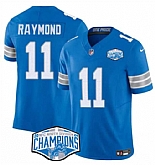 Men's Detroit Lions #11 Kalif Raymond Blue 2024 NFC North Champions F.U.S.E. Vapor Limited Stitched Jersey,baseball caps,new era cap wholesale,wholesale hats